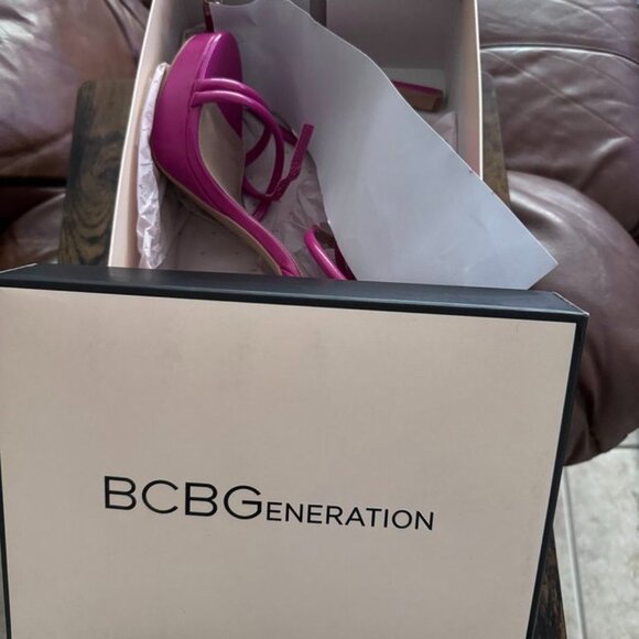 BCBGeneration Women's Kendi Ankle Strap Platform Sandals - PINK - Picture 2 of 7